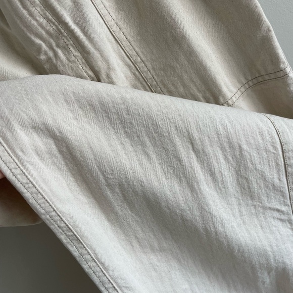 Free People Sailor Back Buckle Wide Leg Cropped Pants - Cream - Size 4 - Picture 11 of 13